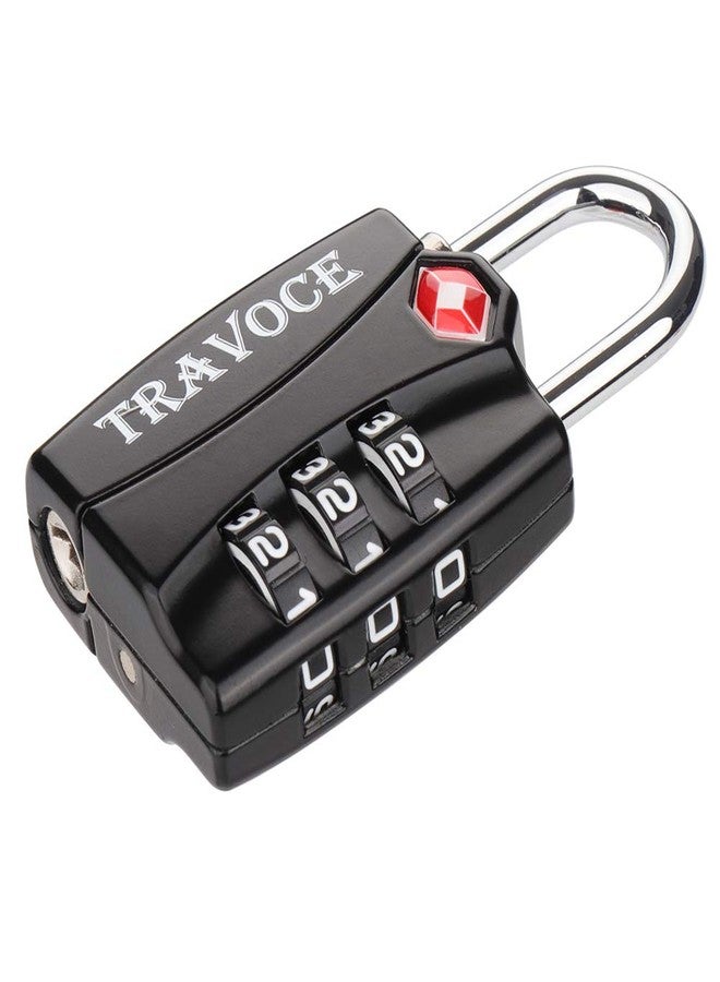 Travoce TSA Approved Luggage Locks, Travel Locks Which Also Work Great as Gym Locks, Toolbox Lock, Backpack and More, Black 1 Pack - Image 1